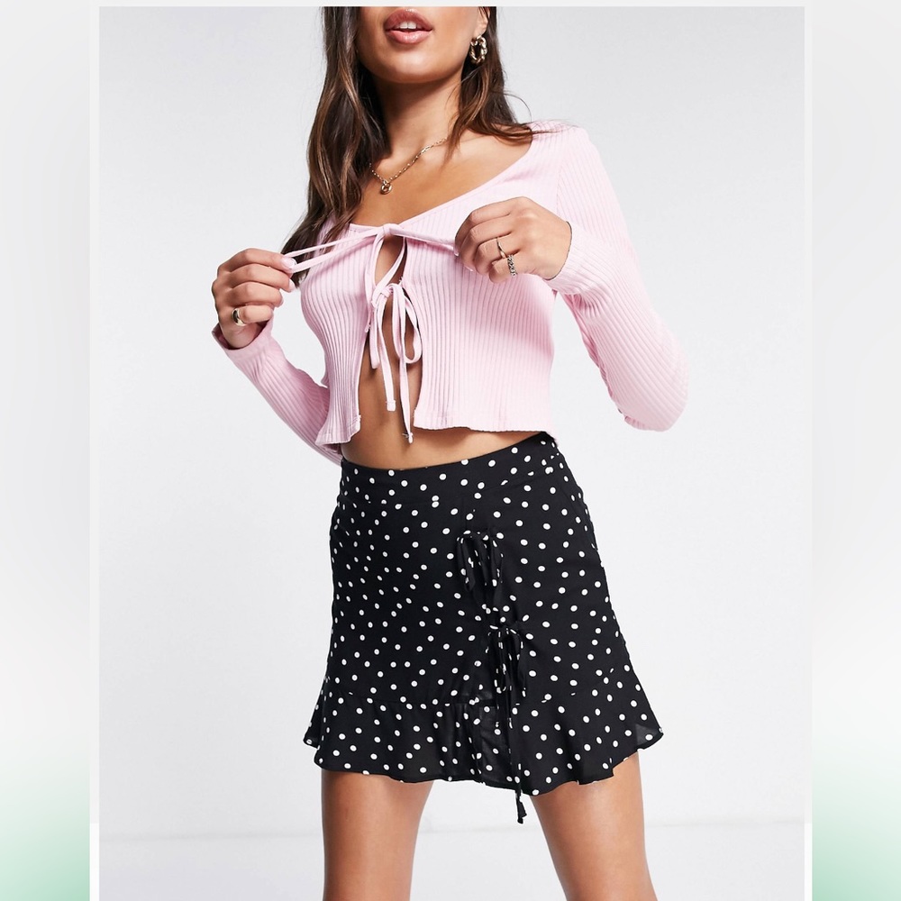 Wraparound skirt in polka dot